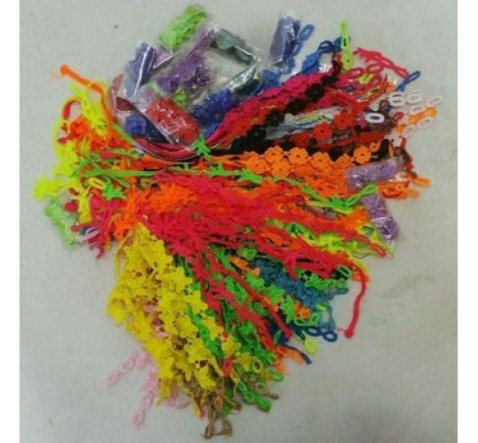 Wholesale Lot of 200 Embroidered Lace Bracelets Butterflys, Stars & Flowers