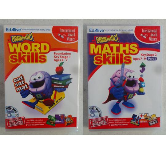 Wholesale Joblot of 50 Braintastic! Word Skills & Maths Skills Win/Mac CD