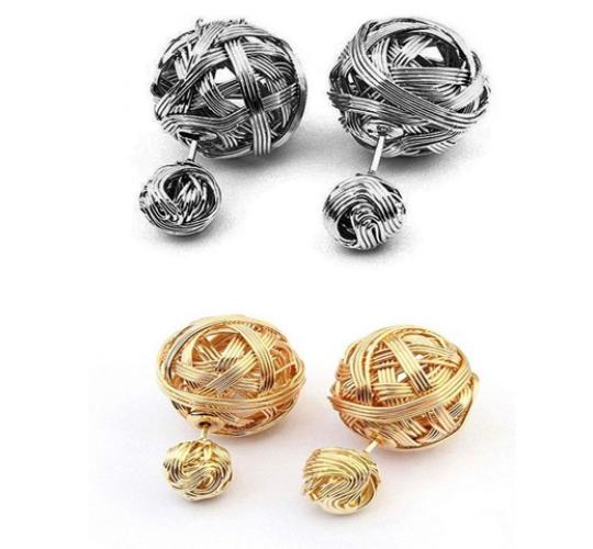 Wholesale Joblot of 5 Queen Marie Metal Earrings Charcoal & Gold