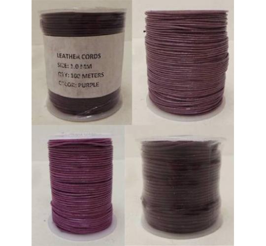 Joblot of Approx 1310m of Purple Real Leather Round Cords 4 Shades 1mm Wide