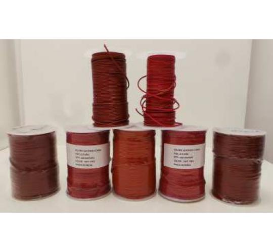 Joblot of Approx 580m of Red/Light Brown Round Real Leather Cords 2mm Wide