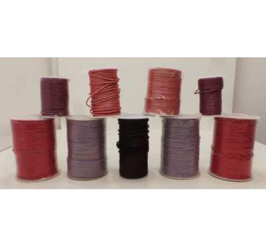 Joblot of Approx 560m of Purple/Pink Round High Quality Leather Cords 2mm Wide