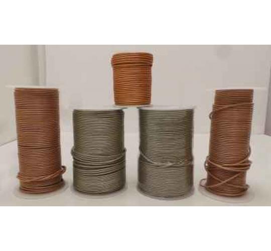 Joblot of Approx 325m of Metallic Round Real Leather Cords 2mm Wide