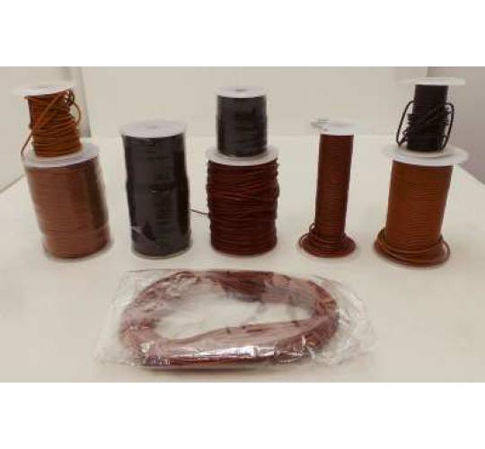 Joblot of Approx 520m of Mixed Brown Round Leather Cords 2mm Wide