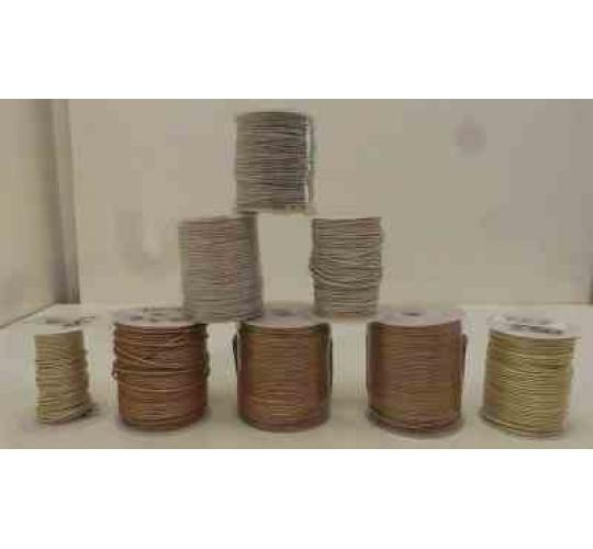 Joblot of 540m of Pearl/White Mixed Round Leather Cords 3 Shades 1mm Wide