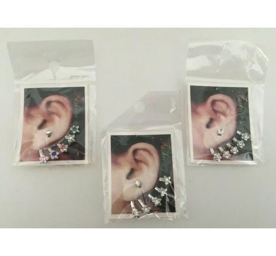 Wholesale Joblot Of 50 Fan Jacket Back Flower And Star Statement Fashion Earrings