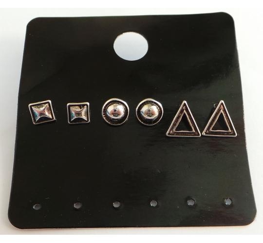 Wholesale Joblot of 30 Trio of Silver Earring Sets Unisex (3 Pairs)