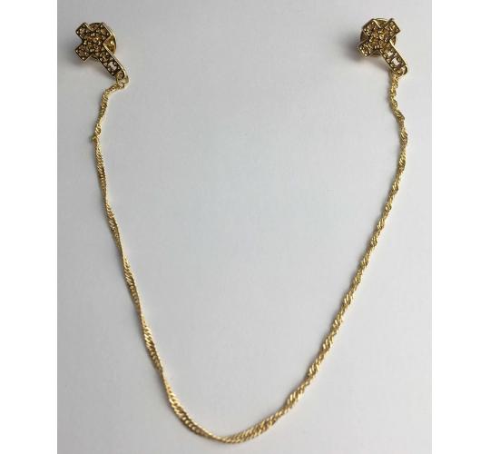 Wholesale Joblot Of 30 DesignSix London Gold Cross Collar Tips With Chain