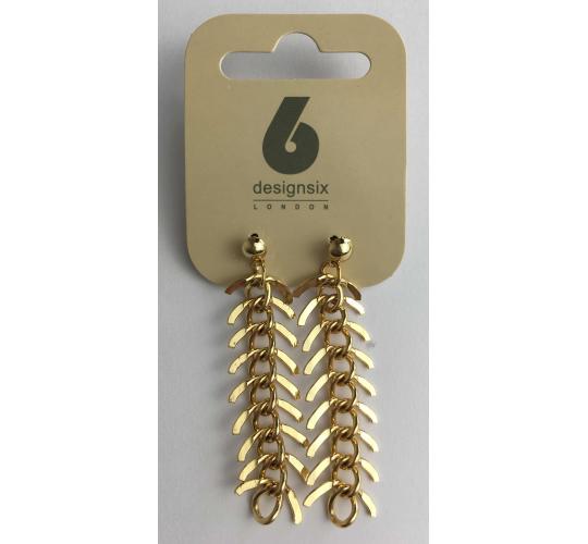 Wholesale Joblot Of 23 DesignSix London Gold 'Holland' Chain Link Earrings 1715