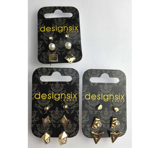 Wholesale Joblot Of 30 DesignSix London Gold Tone Triple Earring Sets