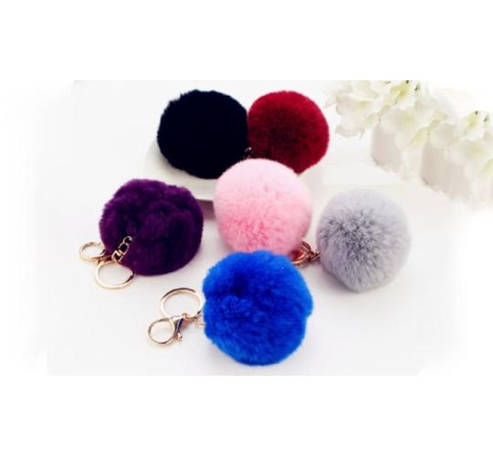 HANDBAG CHARM KEY RING FURRY AND SOFT
