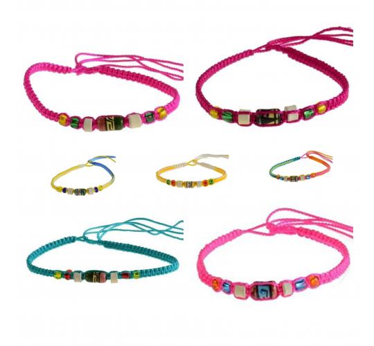 Wholesale Joblot Of 50  Handmade Glass Bead Friendship Beach Bracelets Wrap Wristbands