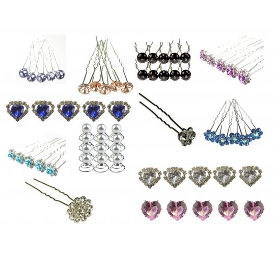 Stunning Mix Of 100 Multi-Packs Of Hair Pins & Twists Some Silver Plated 5-12 Per Pack