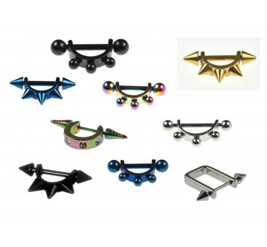 50 Stainless Steel Nipple Body Piercings Mainly Spike & Ball Some Rectangle & Crystal Horseshoe