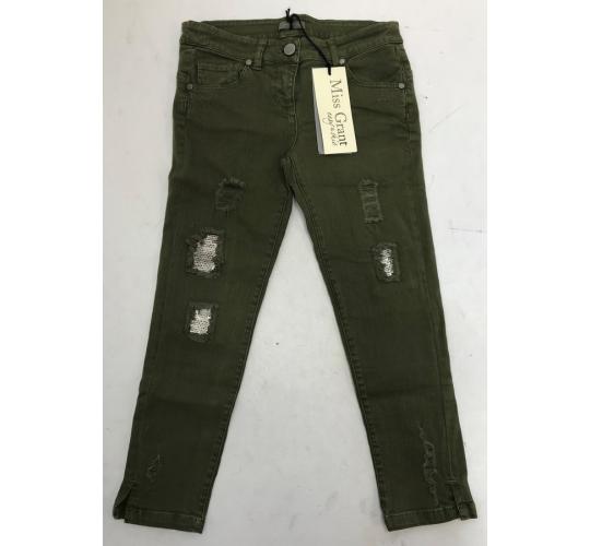 One Off Joblot of 6 Miss Grant Girls Distressed Sequin Jeans in Green