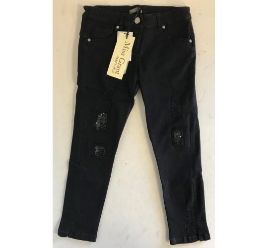One Off Joblot of 5 Miss Grant Girls Distressed Sequin Jeans in Black