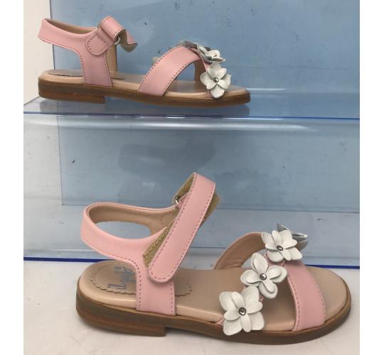 One Off Joblot of 5 IL Gufo Girls Pink Leather Sandals with Flower Detail