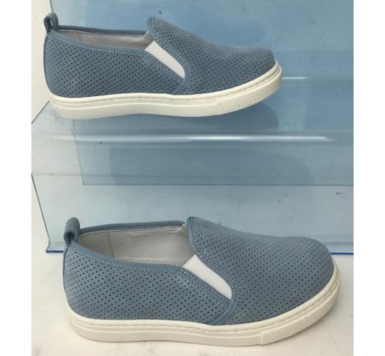 Wholesale Joblot of 4 IL Gufo Kids Slip-On Suede Leather Shoes Light Blue