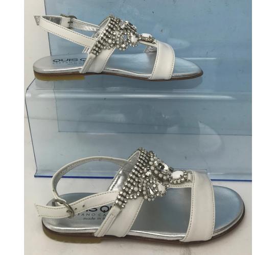 Wholesale Joblot of 3 Quis Quis Girls Diamante Leather Silver Summer Shoe