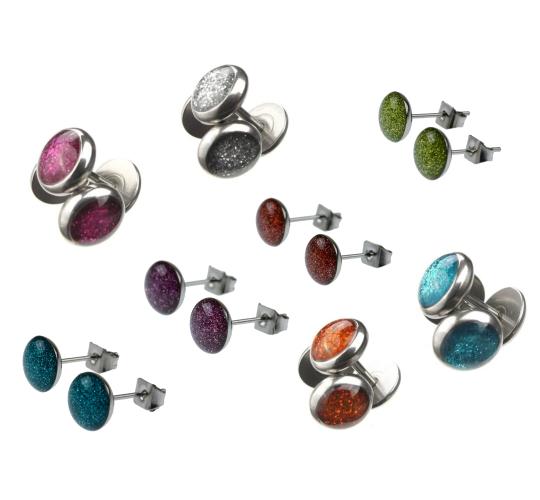 Wholesale Joblot Of 30 Pairs Of Glitter Earrings In Mixed Designs And Colours