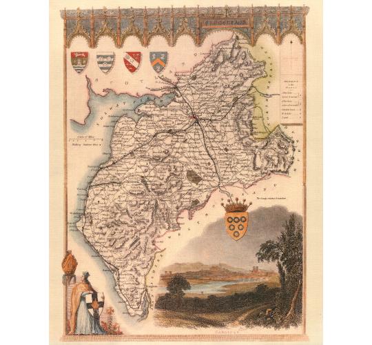 90 Cumberland 19th Century Reproduction Thomas Moule Decorative Antique Maps