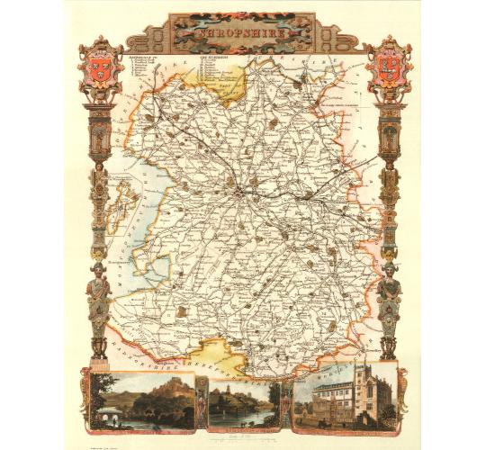 100 Shropshire 19th Century Reproduction Thomas Moule Decorative Antique Maps