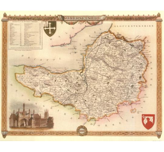 125 Somerset 19th Century Reproduction Thomas Moule Decorative Antique Maps