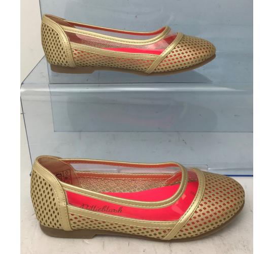 One Off Joblot of 8 Billieblush Openwork Ballerina Flat in Gold Sizes 7.5 - 2