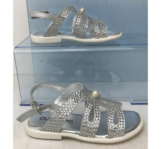 One Off Joblot of 4 Quis Quis Girls Silver Bead/Pearl Leather Sandals