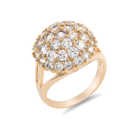 15pc Premium Quality Rose Gold Plated Cluster Round Stunning Clear Crystal Ring Size Variations UK (4 sizes)/GCJ041