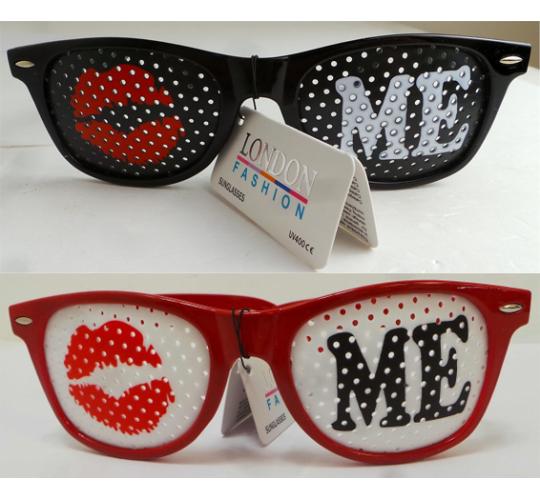 Wholesale Joblot of 20 Kiss Me Pin Hole Red/Black London Fashion Novelty Glasses