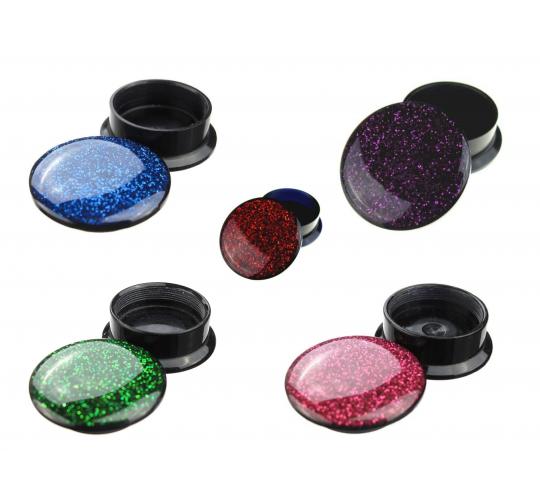 Wholesale Joblot Of 200 Glitter Ear Flesh Tunnel Plug Hole Stretcher Screws In Mixed Colours & Sizes 4-26mm