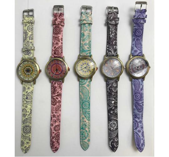 Wholesale Joblot of 10 Womens Paisley Bohemian Watches In 5 Colours