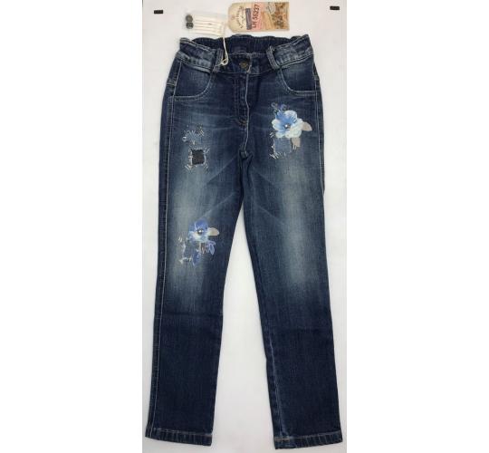 One Off Joblot of 5 Lapin House Girls Distressed Flower Jeans Sizes 4-12