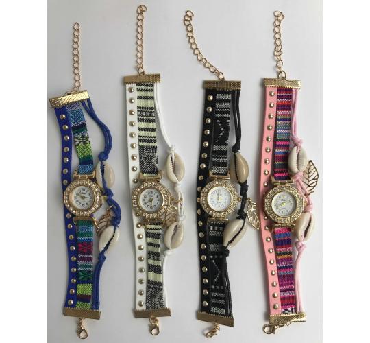 Wholesale Joblot Of 10 Womens Fabric, Faux Leather & Shell Watches 4 Colours