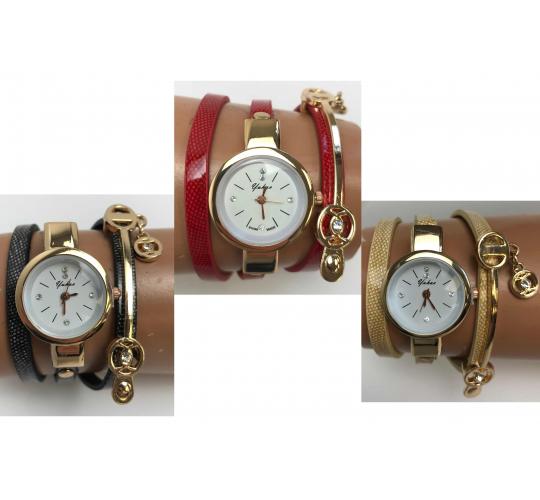 Wholesale Joblot Of 10 Womens Triple Wrap Cross Hatched Watches 2 Colours