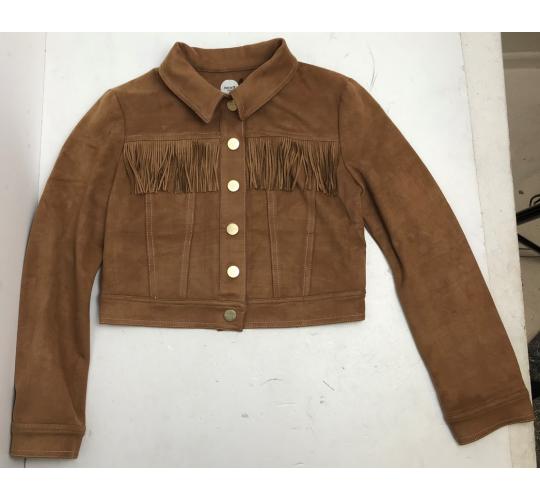 One Off Joblot of 3 Parrot Girls Faux-Suede Tassel Jacket Brown Made in Italy