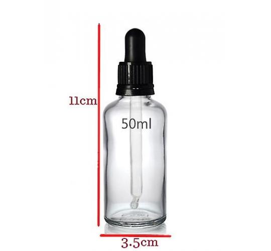 Job Lot of 50 50ml Glass Essential Oil/ Designer Fragrance Empty Refillable Bottles With Dropper Pipettes Various Colours 