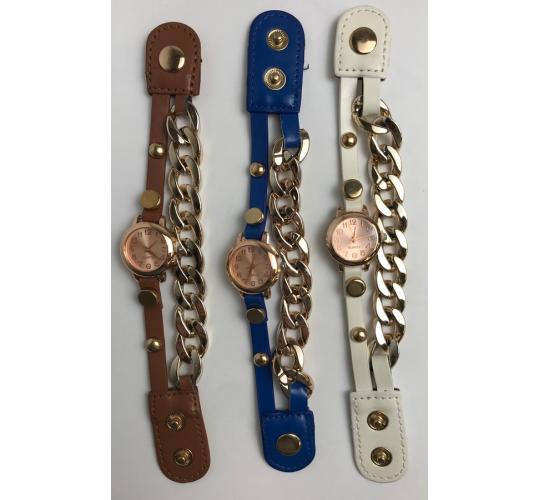 Wholesale Joblot of 10 Chunky-Chain Link Strap Quartz Watches 3 Colours