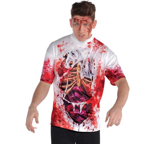 Wholesale Joblot of 10 Amscan Mens Horror T-Shirt Blood & Guts Size XL
