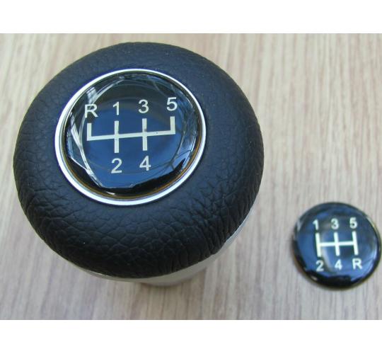 75 x  New Aluminum / leather universal gear knobs with 2 badges