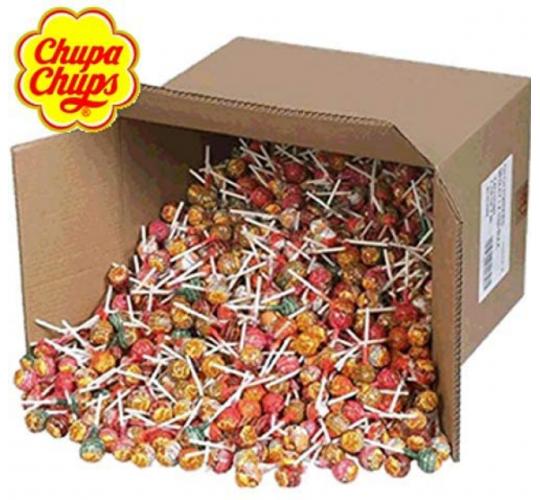 14kg Wholesale Box Of Approx 1200 x Chupa Chup Branded Lollies. Rrp 25p each, £300 retail stock.