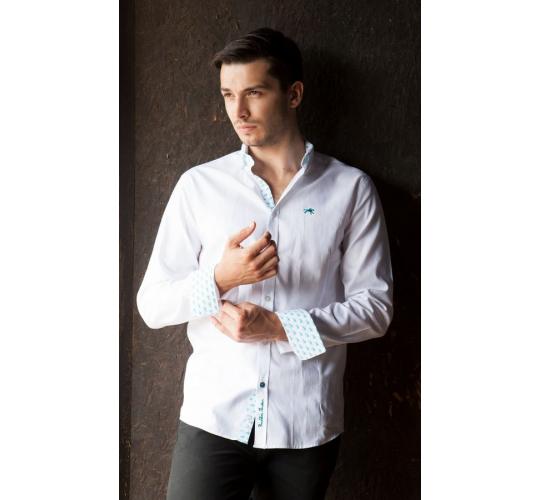 Wholesale Joblot of 10 Freddie Parker Mens White/Turquoise Shirt S-XXL