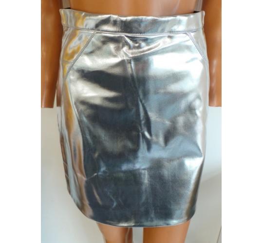 Wholesale Joblot of 20 Ex-High Street Silver Metallic Womens Skirts Sizes 6-16
