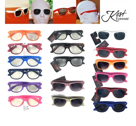 Wholesale Job lot of 48 Assorted Tinted & Clear Sunglasses for Men & Women from the KOST Nerd Collection