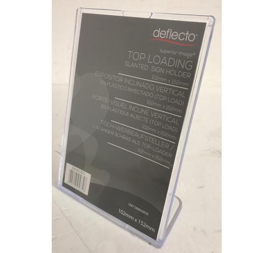 Wholesale Joblot of 100 Deflecto Top Loading Slanted Sign Holder 10.2 x 15.2cm
