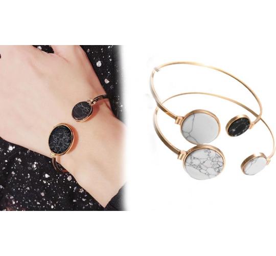Wholesale Joblot of 10 Marble Effect Open Cuff Bracelets