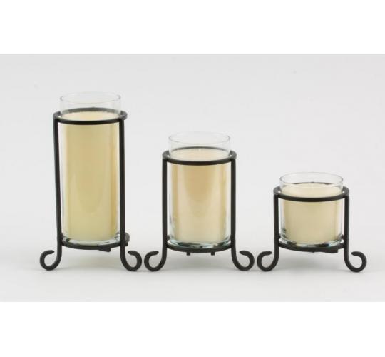 Yankee Candle Pillar Candle Black Scroll Holders - Black Frame Only Candle not Included - 3 Sizes - 12 Each Size