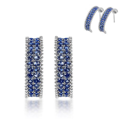 10 x HIGH-QUALITY Stunning Blue AAA Cubic Zirconia Stud Earrings ​Plus 10pc free pouches l UK SELLER l GCJ017