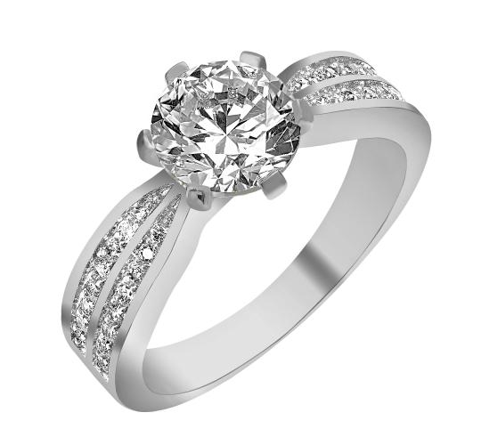 20pc Silver Plated Solitaire Cubic Zirconia Crystal Ring , 2 Sizes l UK SELLER l GCJ009